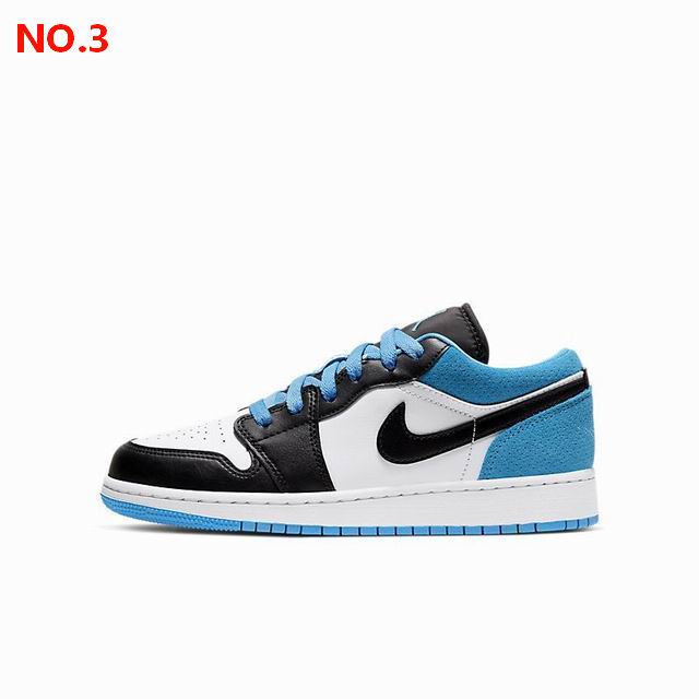 Air Jordan 1 Low Shoes Black Blue White;